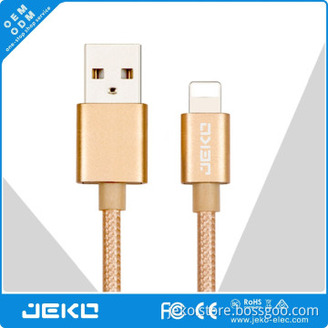 Good quality MFI Braided wire data cable metal cover never fall off